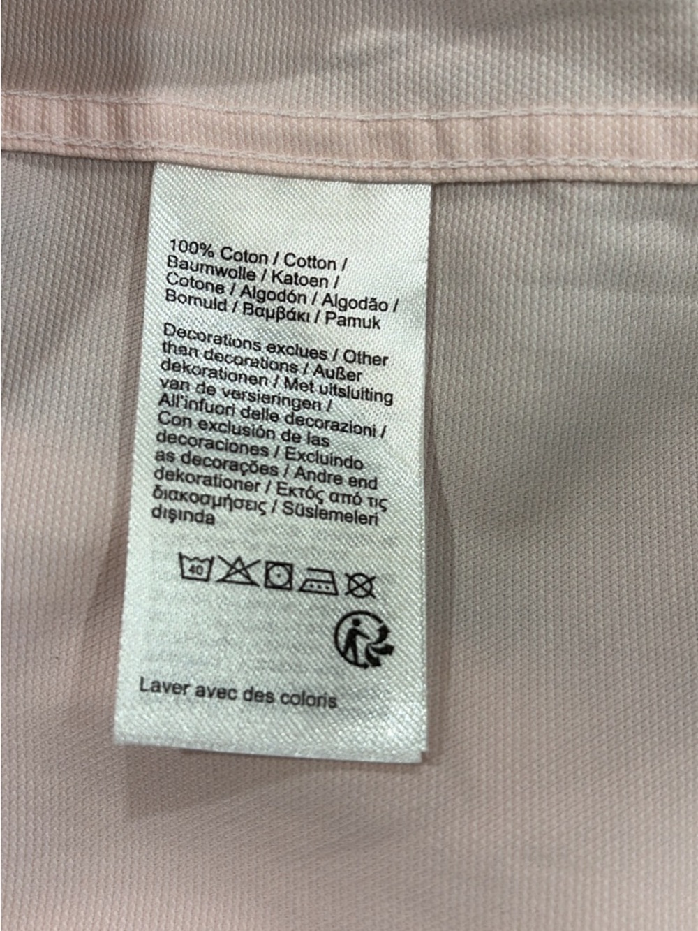Lacoste Men's Pale Pink 100% Cotton Long Sleeve Dress Shirt Regular Fit - Picture 6 of 6